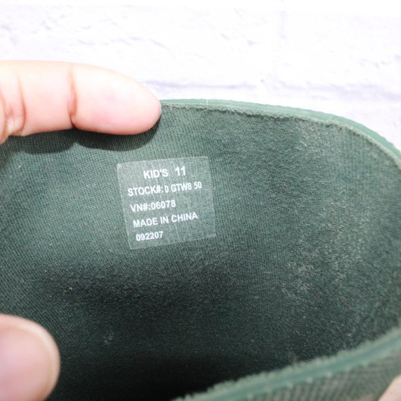 LL BEAN Wellie Green Rubber Nylon Pull On Tall Rain Boots Size 11 - Picture 7 of 9